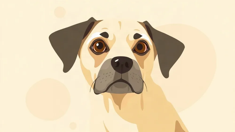 Illustration of a senior dog with cloudy eyes
