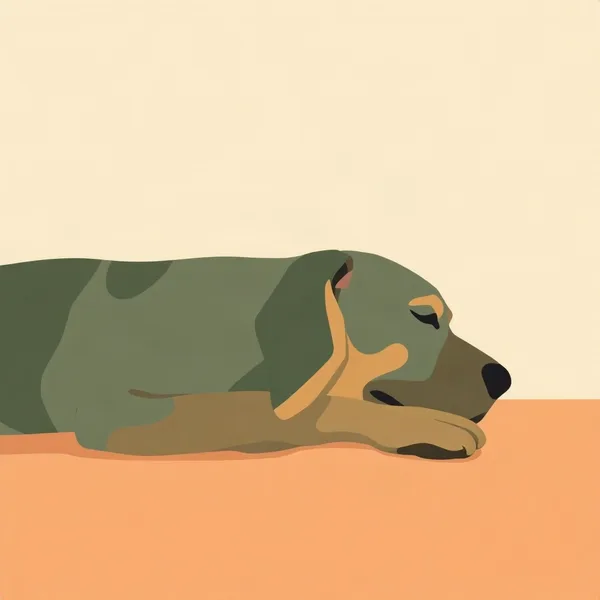 Illustration of a mature adult dog